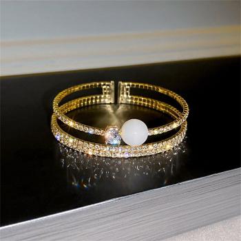 Pulsera de Tenis de Lujo con Perlas y Circonia Cúbica