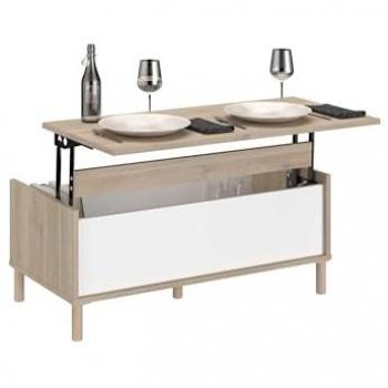 Azzaro Salotto Tabella Elevata Rovere Giapponese