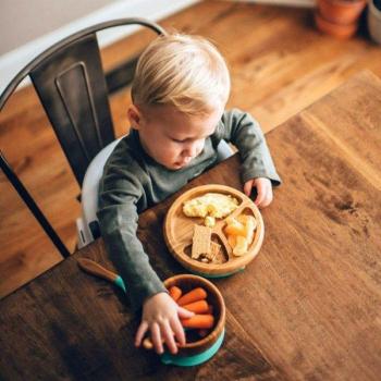 Avanchy Bamboo Toddler Plate and Spoon Combo