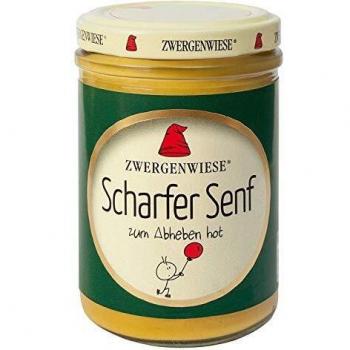 Zwergenwiese Scharfer Bio Senf, 160 ml