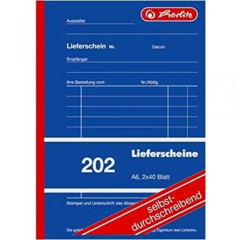 Herlitz livre 202 A6 autocopiant 40 feuilles