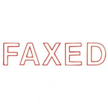 X-Stamper Faxed Red Self Inking Pre-Inked and Re-inkable Ink Stamp with 100,000 Impressions Capacity