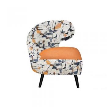 Fauteuil Curvex Velours Orange – Ligne CONFORT