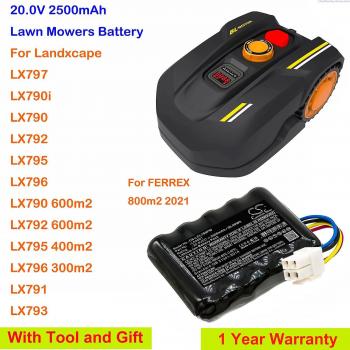 Batterie 2500mAh pour tondeuse à gazon FERREX et Landxcape