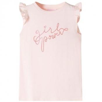 Ruffle Sleeve T-Shirt for Kids Soft Pink 116