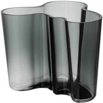 Graue Alvar Aalto Vase aus Glas – 12 x 15 x 12 cm (Iittala)