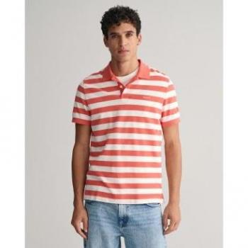 Polo Gant para Hombre en Piqué Rojo a Rayas Anchas
