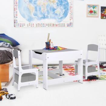 Mesa Infantil MDF Blanco Dual Silla – VidaXL