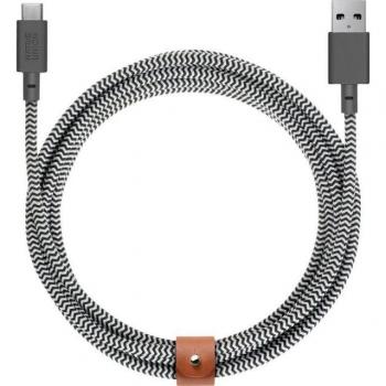 NATIVE UNION Gürtelkabel USB-A zu USB-C 3m Zebra Smartphone-Adapter