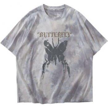 Harajuku Streetwear Distressed Butterfly Tie Dye Tee
