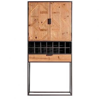 Cabinet en bois de sapin brun clair 80×40×170 cm