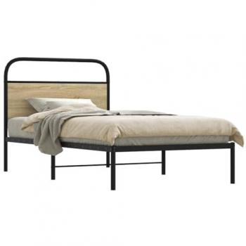 VidaXL Single Bed Frame 90x190 cm Sonoma Oak Engineered Wood Without Mattress