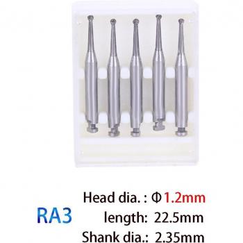 5 Pcs Dental Lab Tungsten Carbide RA Round Burs