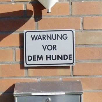 Hundealarm-Türschild, grau metallisch
