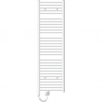 Luxebath Radiateur Électrique De Salle De Bain Sahara 500x1800 Mm Blanc Raccord Latéral Droit Elément Chauffant 1200w + Thermostat Affichage Digital Sèche-serviettes Minuterie Kit De Fixation Inclus