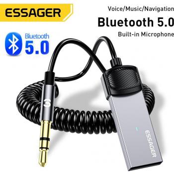 USB 3.5 mm Bluetooth Converter – Handsfree Audio Receiver (Gray)