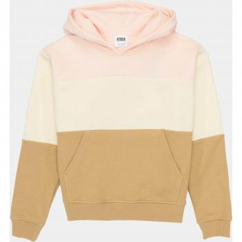 Felpa con Cappuccio 3 Toni Urban Classics Rosa/Bianco Sabbia/Beige Unito 134-140 cm
