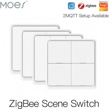 Interruptor Moes ZigBee Inalámbrico de 4 Entradas