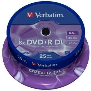 Verbatim DVD+R Double Layer Matt Silver 8.5GB, 25er Pack Spindel
