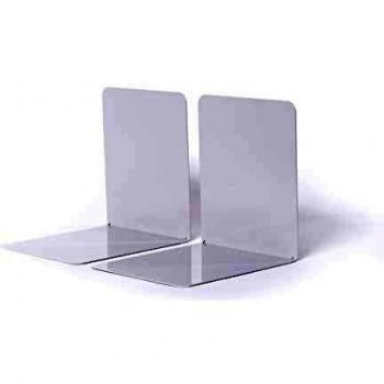 Serre-livres en métal, couleur gris, 120 x 140 x 140 mm