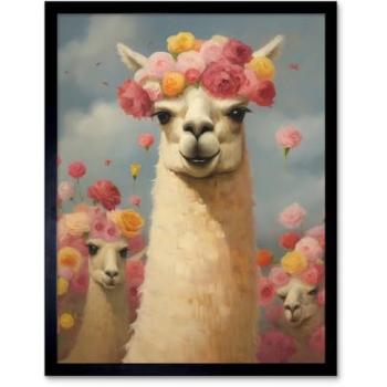 Wedding Llama Flower Headdress Canvas