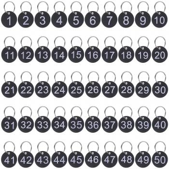 Ensemble d’Étiquettes à Anneaux Noir – 50 Pcs 3,4 cm x 3,4 cm