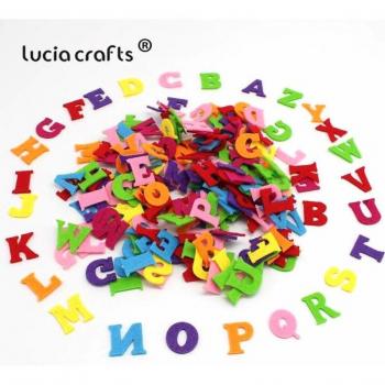 Lucia Crafts 100pcs Non-woven Alphabet & Number Felt Fabric (0-9)