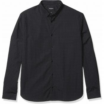 Midnight Mist Small‑Dot Square Button‑Down