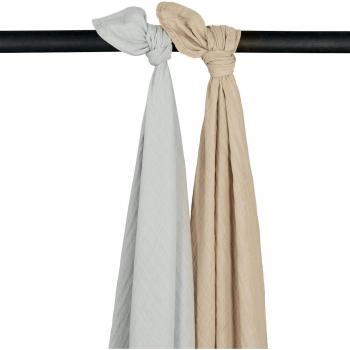 Meyco Duo T-shirts Mousseline Bébé Gris/Beige