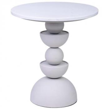 Auxiliares Wanderlust: Mesa de Metal Blanco + Madera Natural