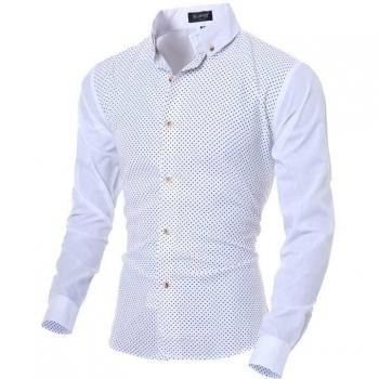 Slim Fit Herrenhemd mit Tupfen M-2XL