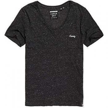 Superdry Donna V-Shape Camicia Essenziale Jet Nera – UK 8