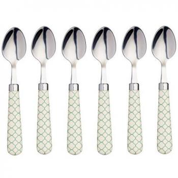 KitchenCraft Green Geometric Teaspoons, Set of 6
