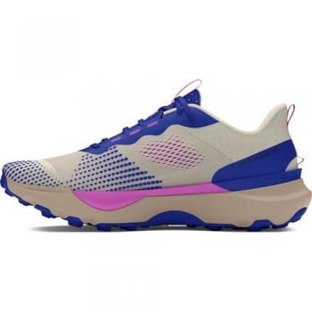 Zapatillas de trail running Under Armour Infinite Pro color beige, azul y rosa, talla 40.5