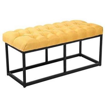 CLP Gelbe Sitzbank AMUN – Gepolstert, 45 cm I‑Sitzhöhe, mattschwarz