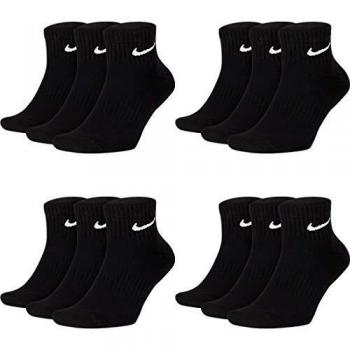 Nike Three Pack Quarter Socks Mens White/Black M Unisex