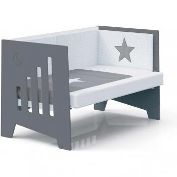 Alondra Lit Bébé‑Bureau 3en1 Noir 144×91×83 cm