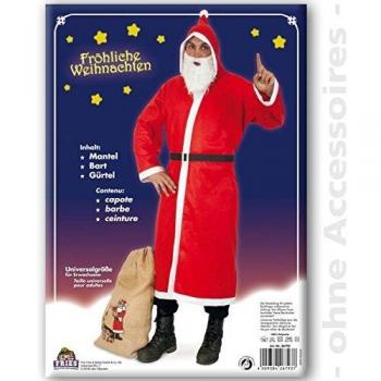 Nikolaus-Verkleidung (Größe XL): Stoffmantel mit Kapuze, Gurt und Bart