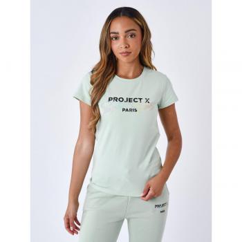 Project X Paris – T‑shirt Femme à Logo brodé, Vert d’eau, L