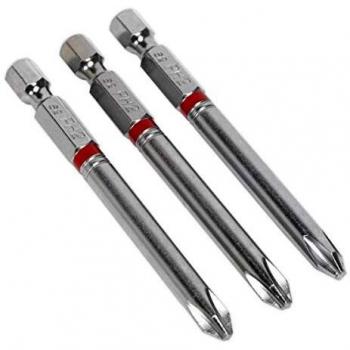 3‑Pack Sealey S2 Phillips Colour‑Coded 75mm Bits