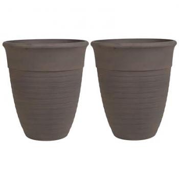 Blumentopf Set Braun Steingemisch Polyresin Ø 50 cm