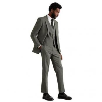 Burton Men's Slim Fit Khaki Fine Twill Trousers