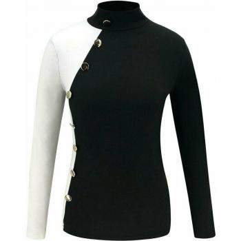 Estilo Otoño: Top de Cuello Alta y Botones