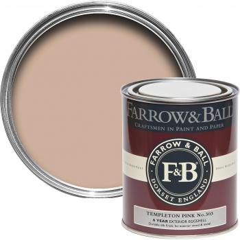 Farrow & Ball Eggshell Exterior Paint, Templeton Pink #303 – 750 mL
