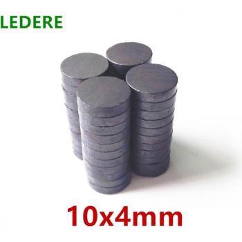 Fridge Magnet Disk, 10 × 4 mm Ferrite, Black Mini