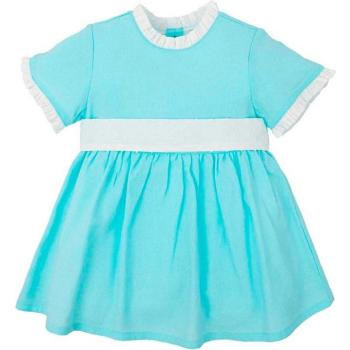Vestido rosa de niña con manga corta y cinturón