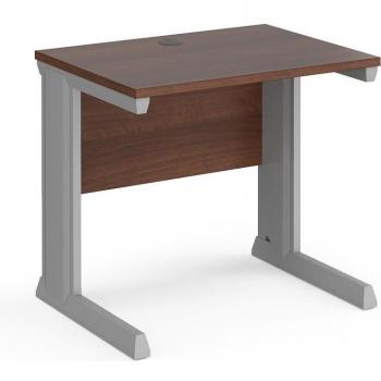 Vivo Walnut Office Desk with Silver Frame