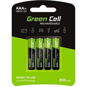 GREEN CELL RECHARGE BATTERIES 4XAAA HR03 800MA