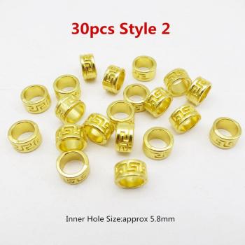 Coffret 10 Anneaux Dorés à Perles – Pour Cheveux et Barbe