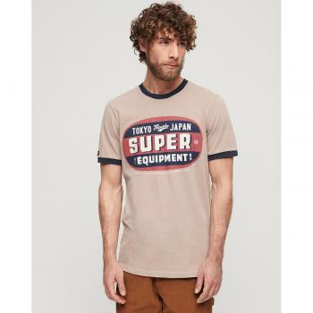 T-shirt Homme Ringer Workwear Beige Superdry XXL